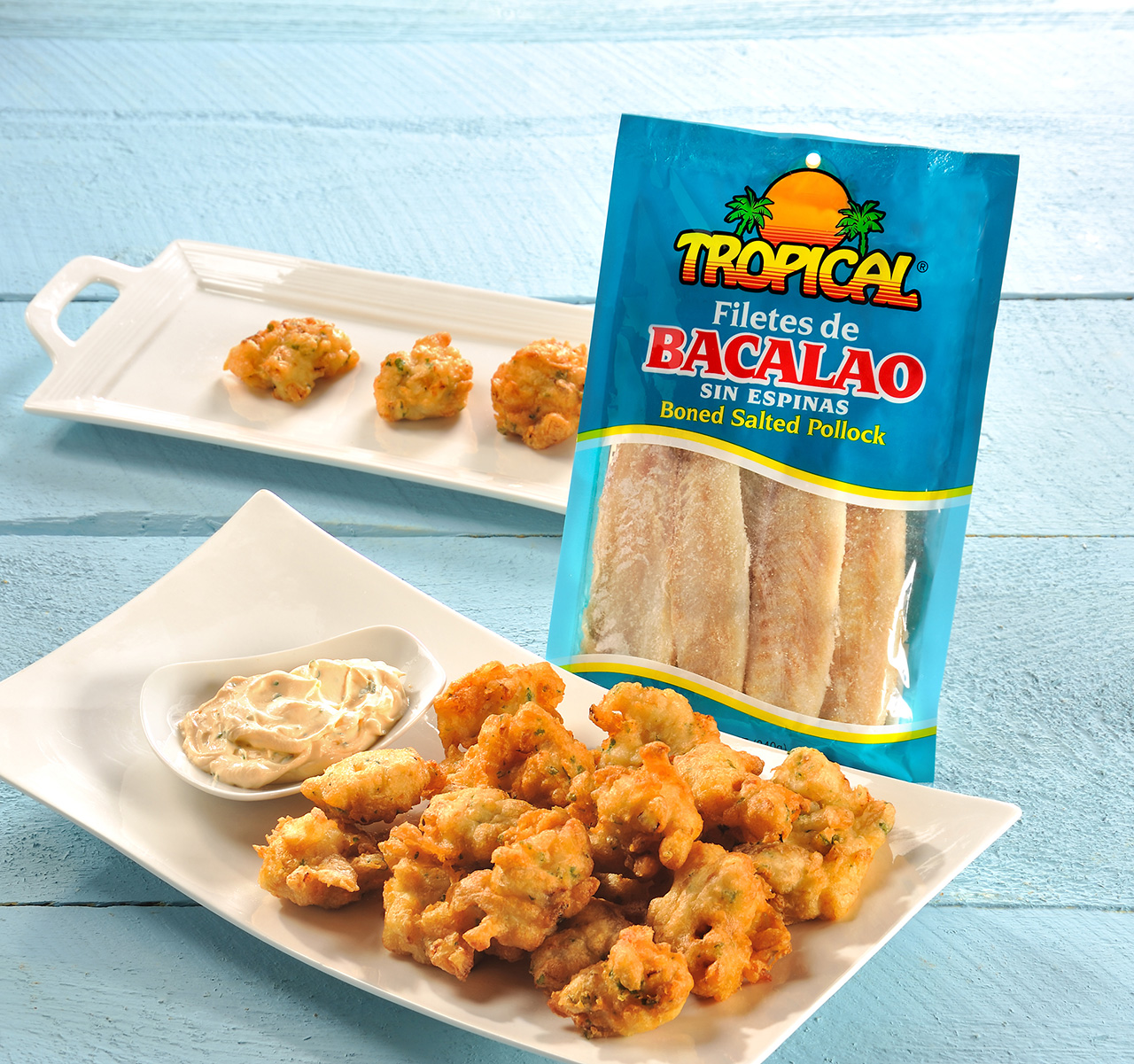 Presentation for recipe: Bacalaitos