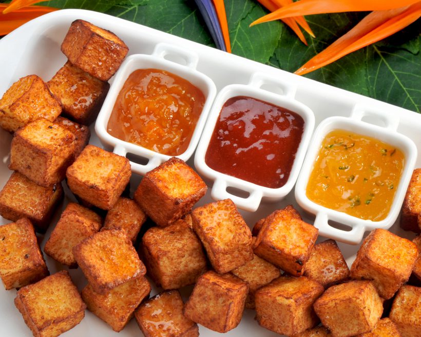 Fried Cheese Cubes with Dipping Sauces-image