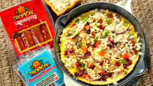 Recipe presentation for: Cheese and Chorizo Frittata