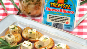 Recipe presentation for: Queso Blanco Marinated in Tarragon and Garlic