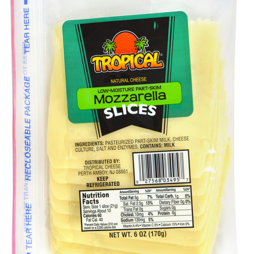 Mozzarella Shingle Slices - Tropical Cheese