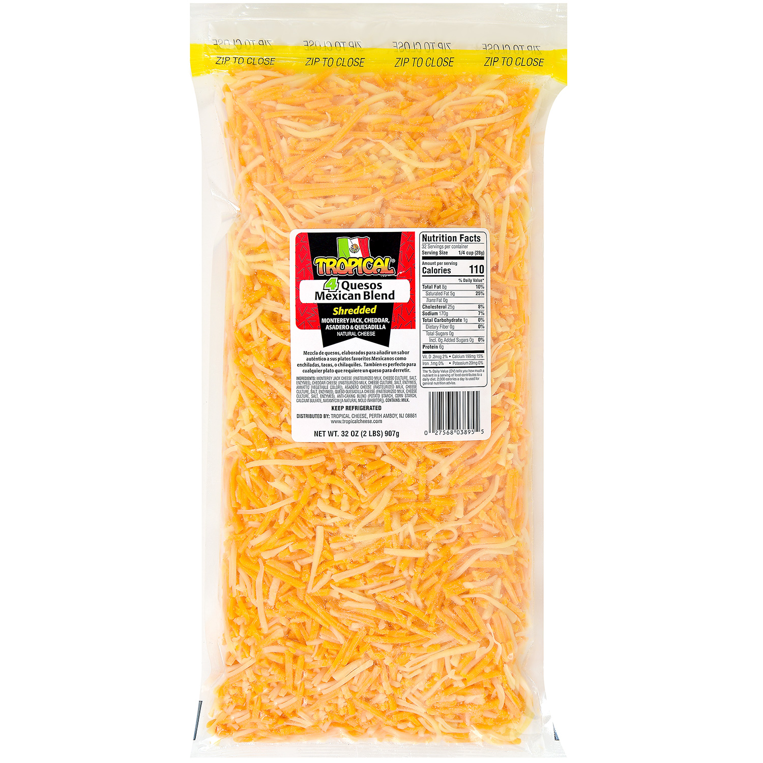 Cacique® Four Quesos Blend Shredded Cheese, 7 oz - Foods Co.
