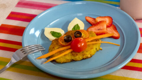 Yuca Pancakes with Queso Blanco and Veggies