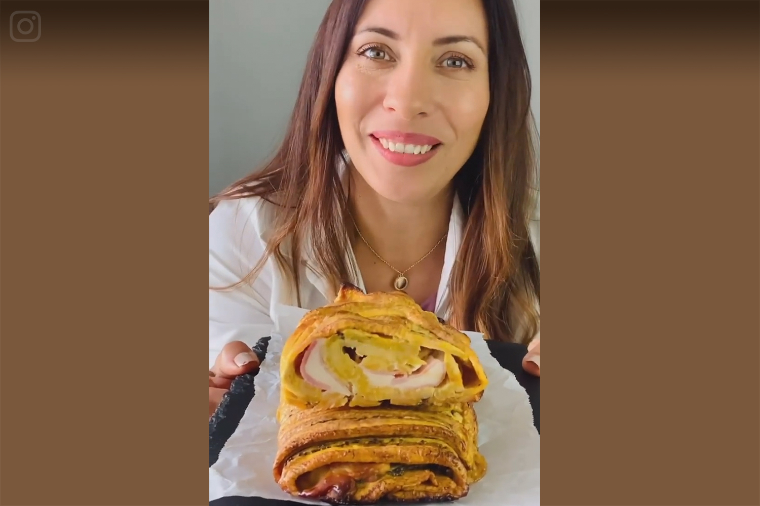 Lily presenting the baked plantain rolls