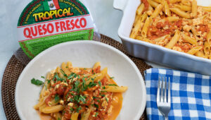 Recipe presentation for: Baked Queso Fresco Pasta