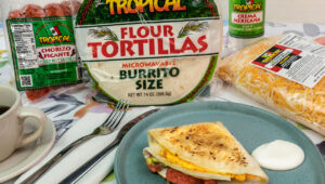 Presentation for recipe: Folded Tortilla Wrap