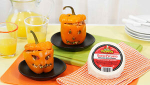 Presentation for recipe: Halloween Stuffed Peppers