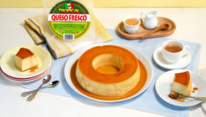 Recipe presentation for: Queso Fresco Flan