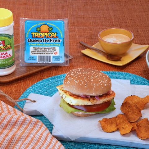 Thumbnail for: Vegetarian Fried 
Cheese Burger