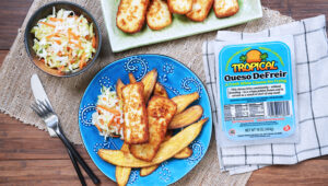 Recipe presentation for: Tajadas with Queso de Freír