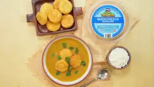 Presentation for recipe: Sopa de Capirotada (Honduran Cheese Dumpling Soup)